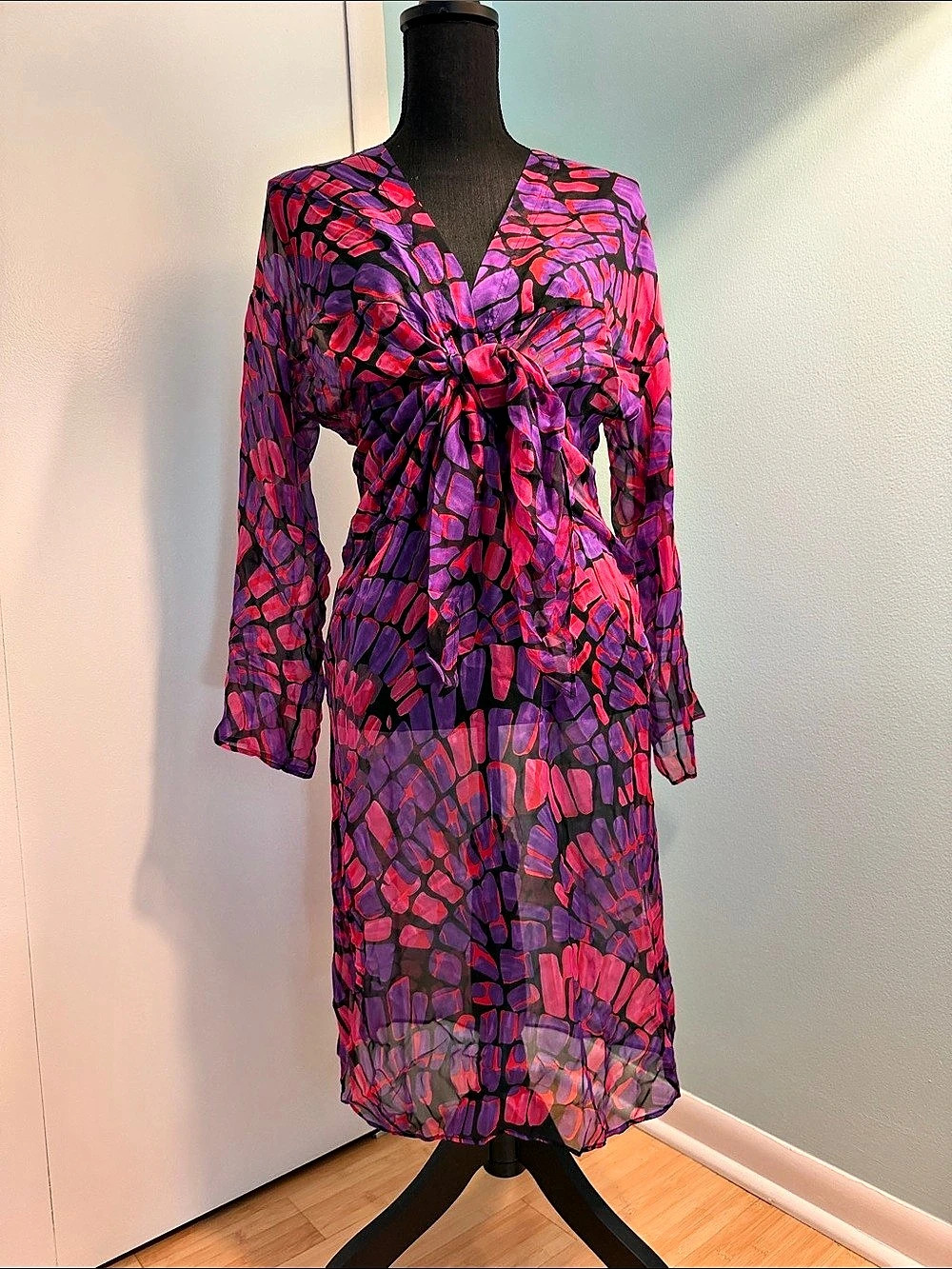 Gottex Abstract Silk Cover-up Size Small NWT